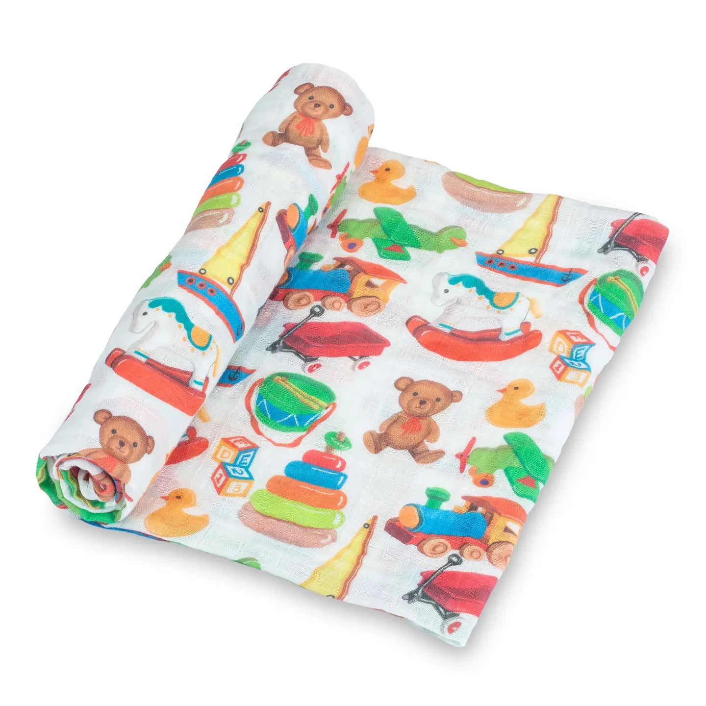 Toy Chest Muslin Swaddle Blanket