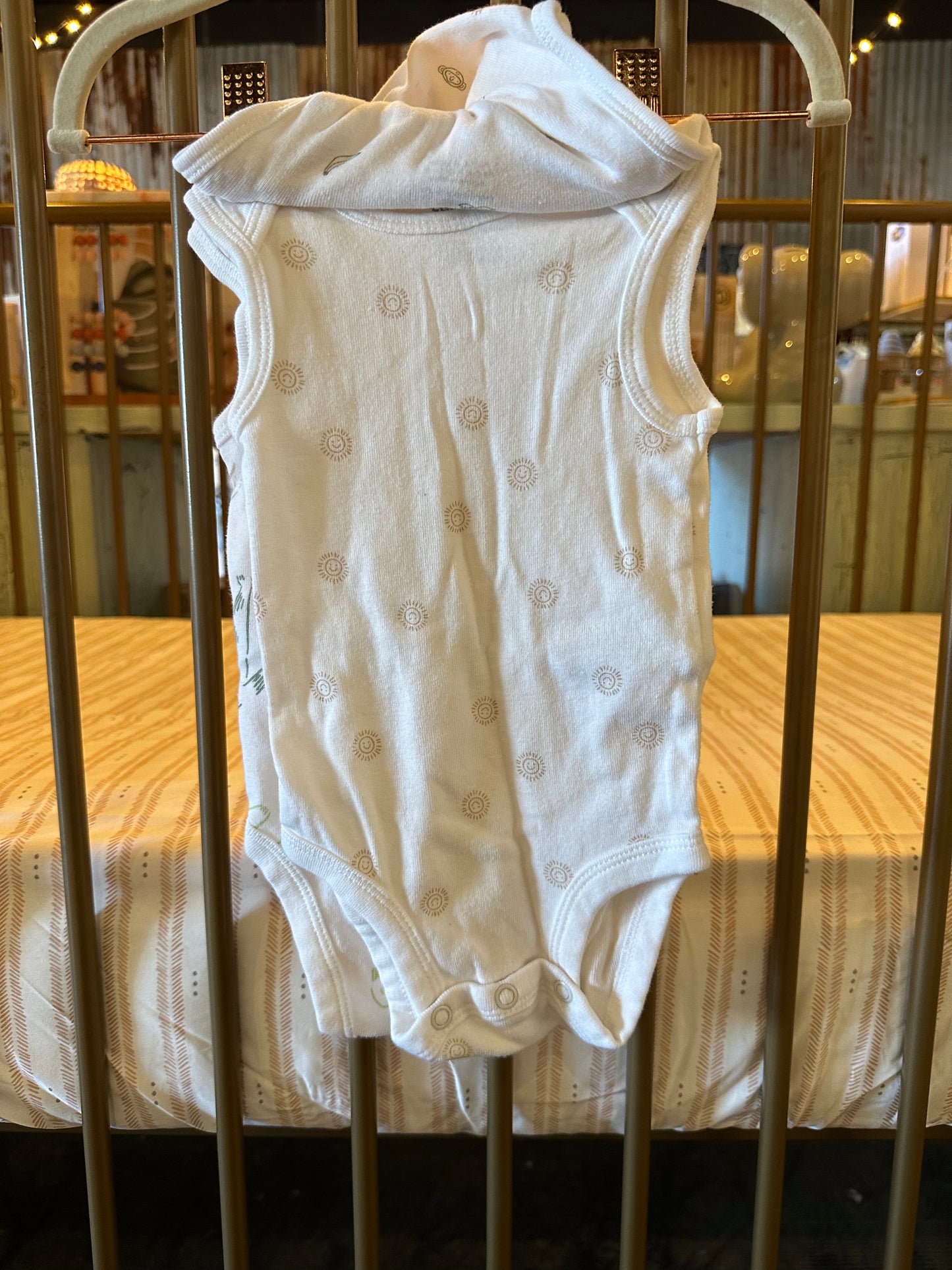 3-piece Sleeveless White Onesies