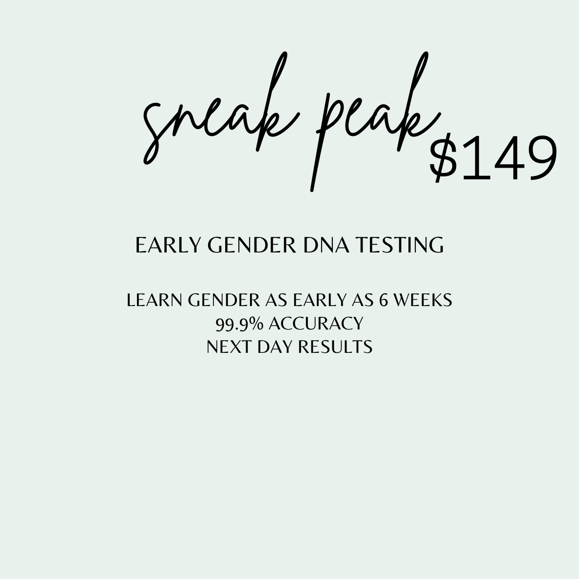 Sneak Peek Early Gender DNA Testing- BLOOD TEST