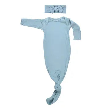 Blue Bird Knotted Gown with Hat & Bow