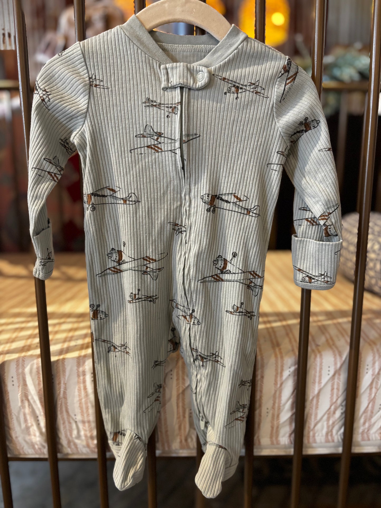 Carter's Green Airplane Sleeper