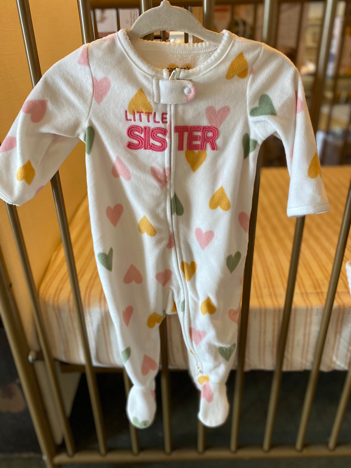 Carter's Heart Little Sister Fuzzy Onesie WR