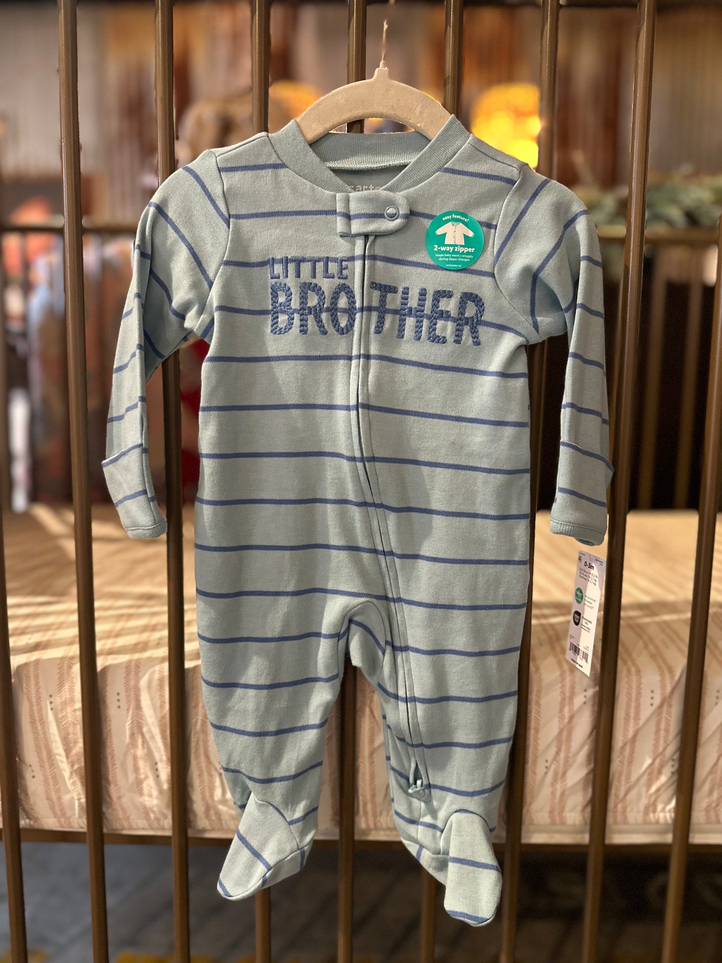 Carter's "Little Brother" Blue Stripped Sleeper
