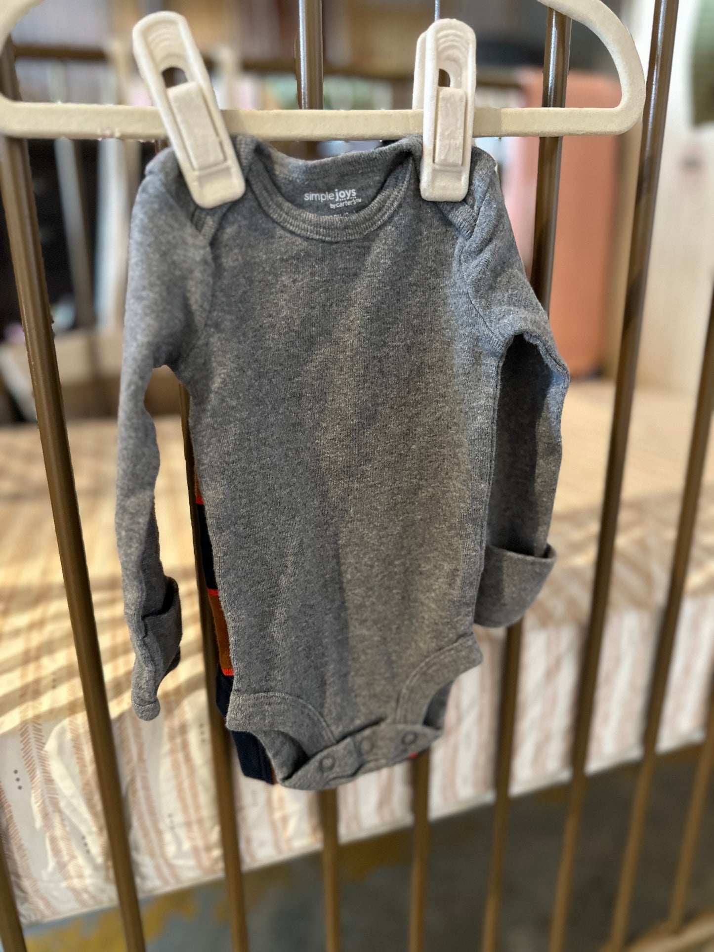 Carter's X Simple Joys Gray & Striped Onesies