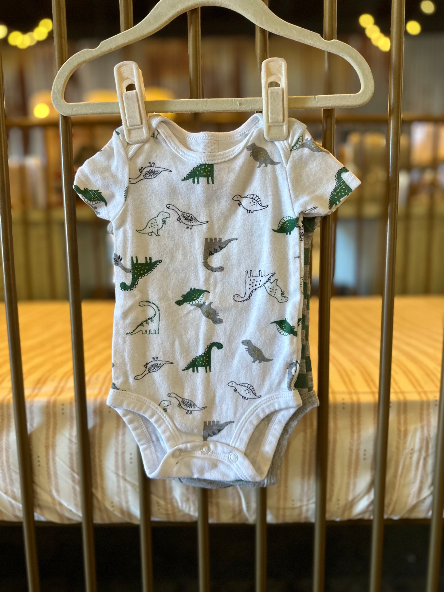 Child Of Mine Green Dino 2-piece Onesies