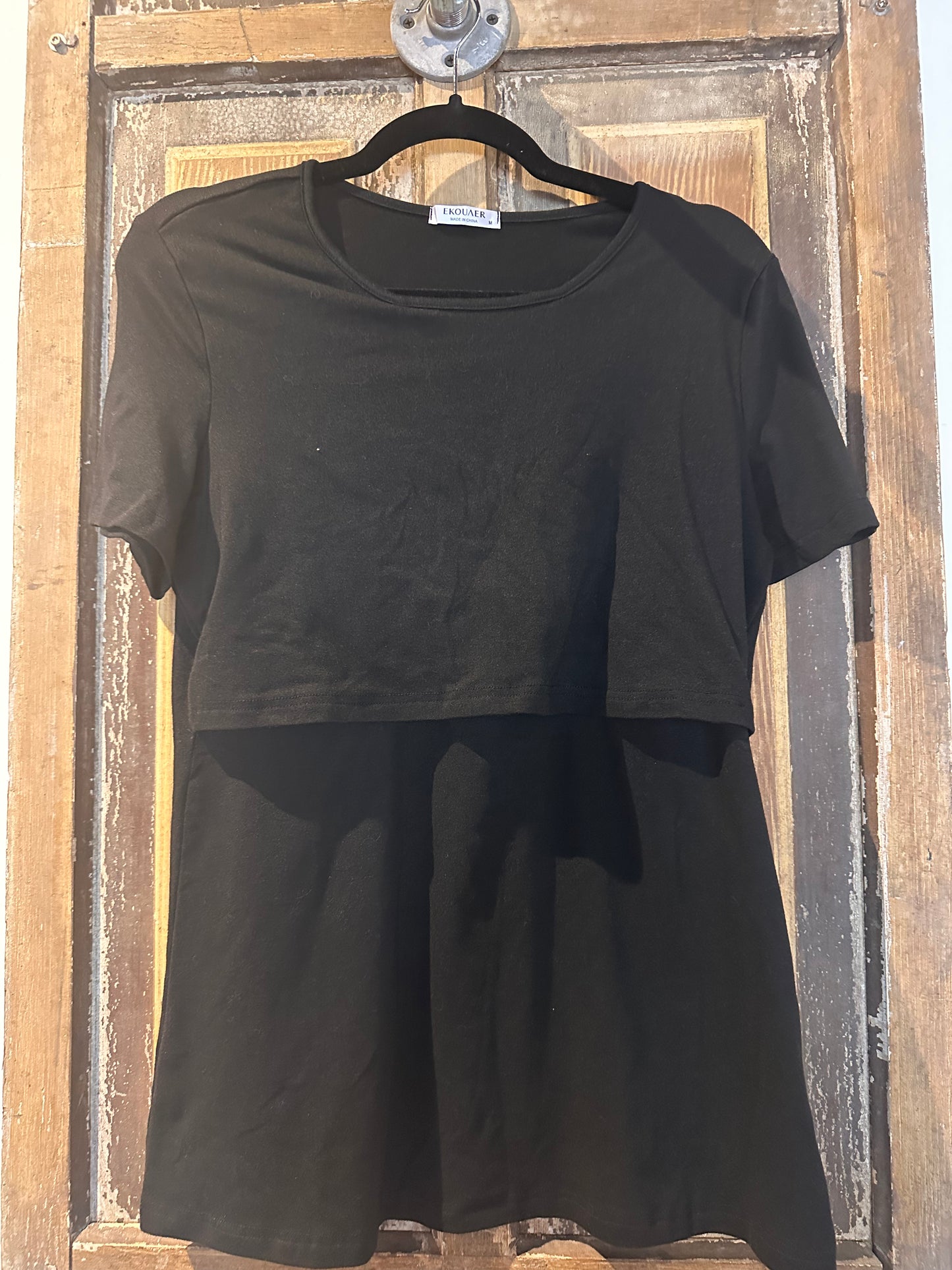 EKOUAER Black Nursing Top