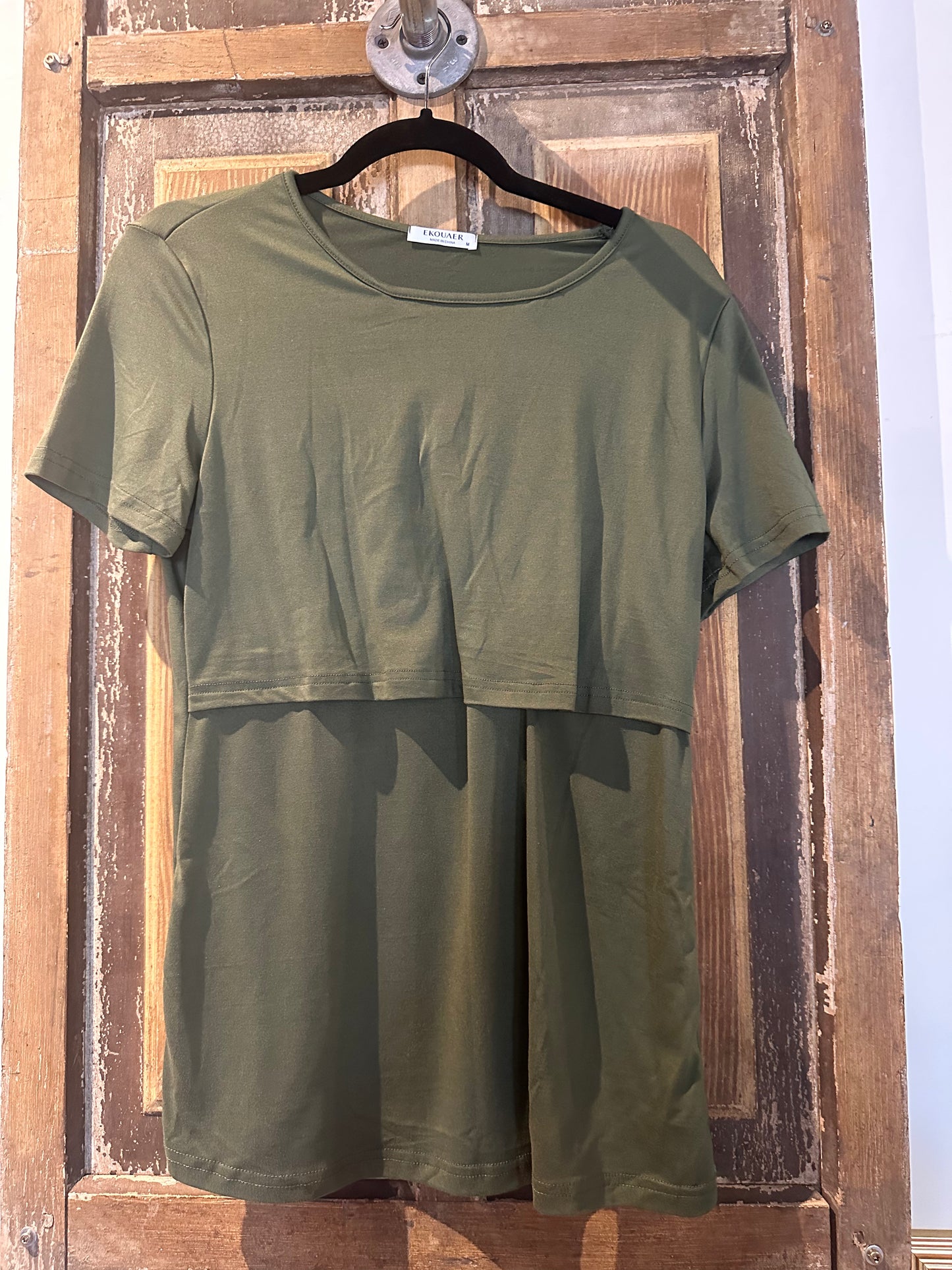 EKOUAER Olive Green Nursing Top