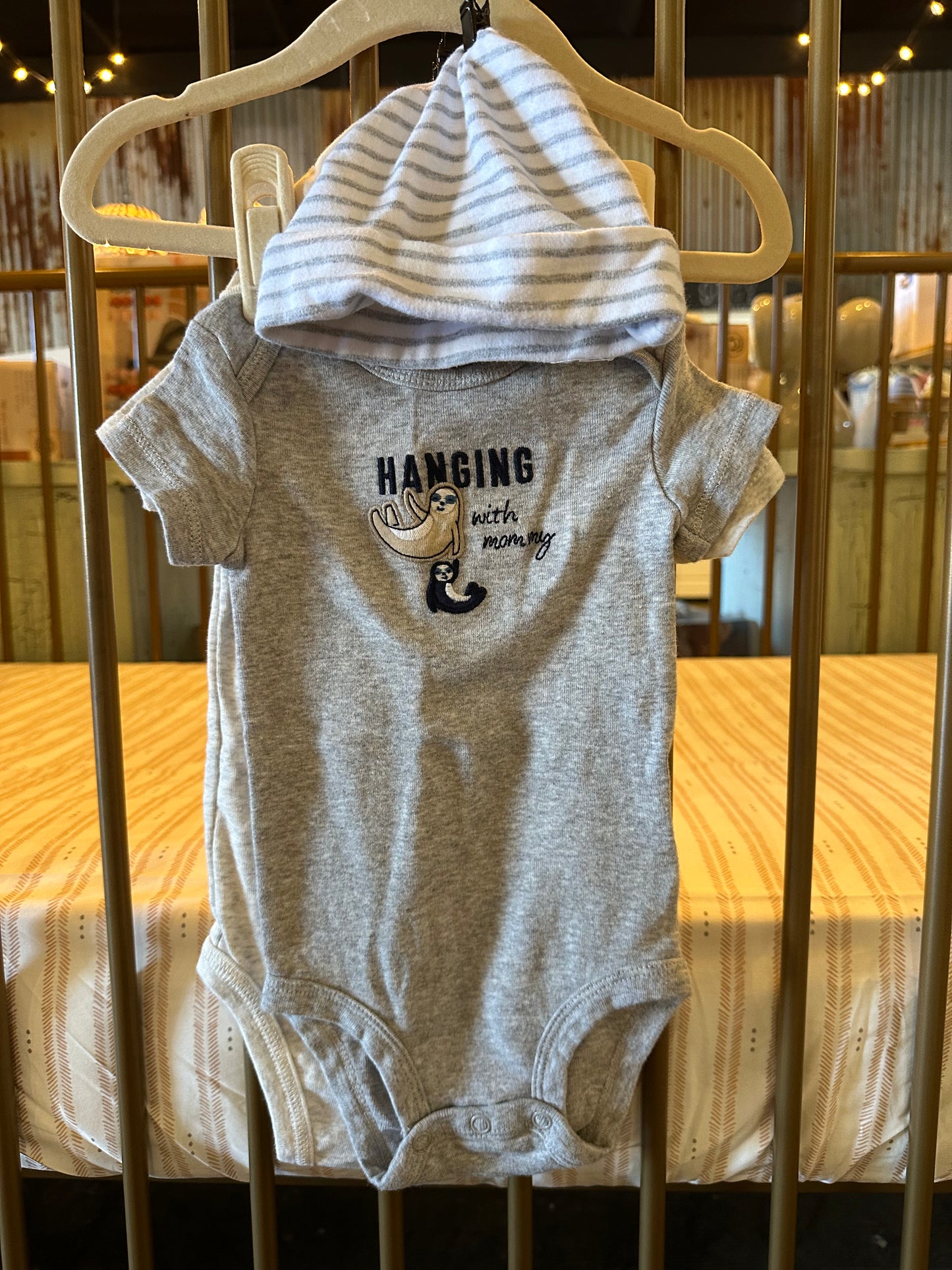 "Hanging With Mommy" X "Happy Little One " Onesies + Hats