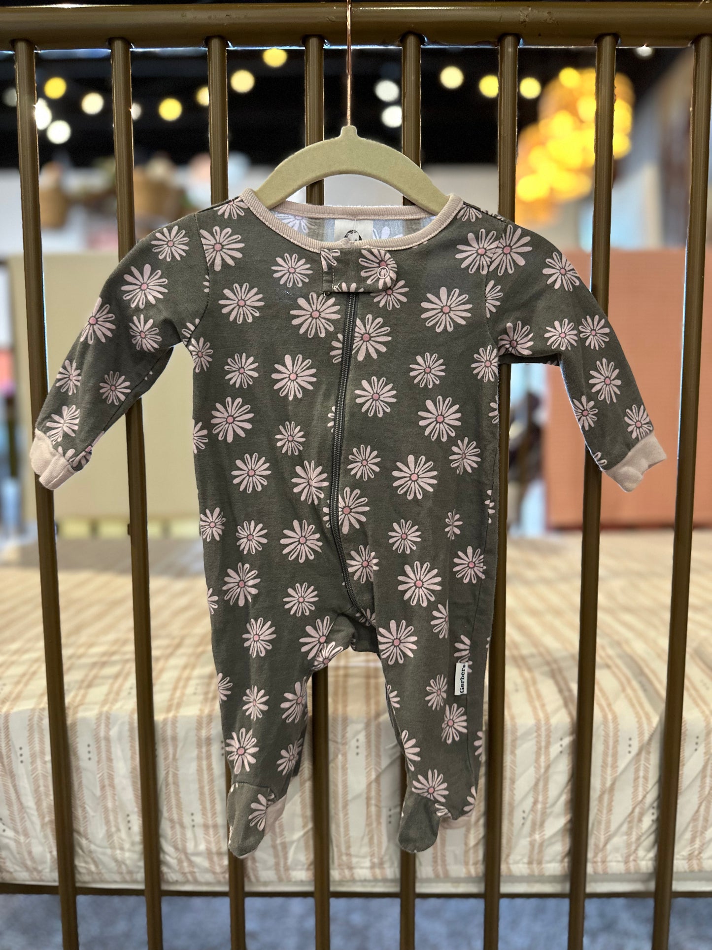Gerber Gray w/Pink Flowers sleeper