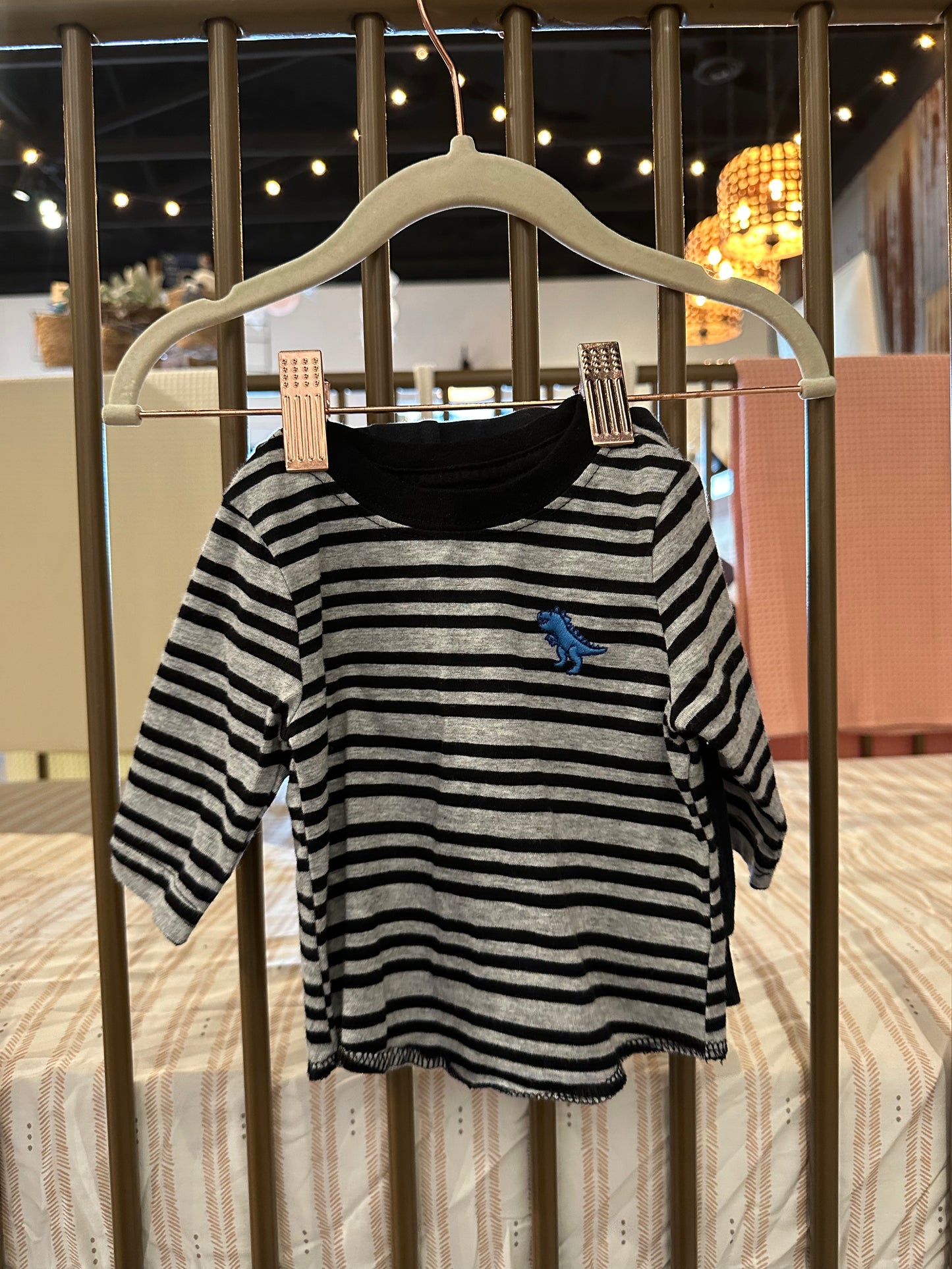 2 Piece Black Stripes Dino