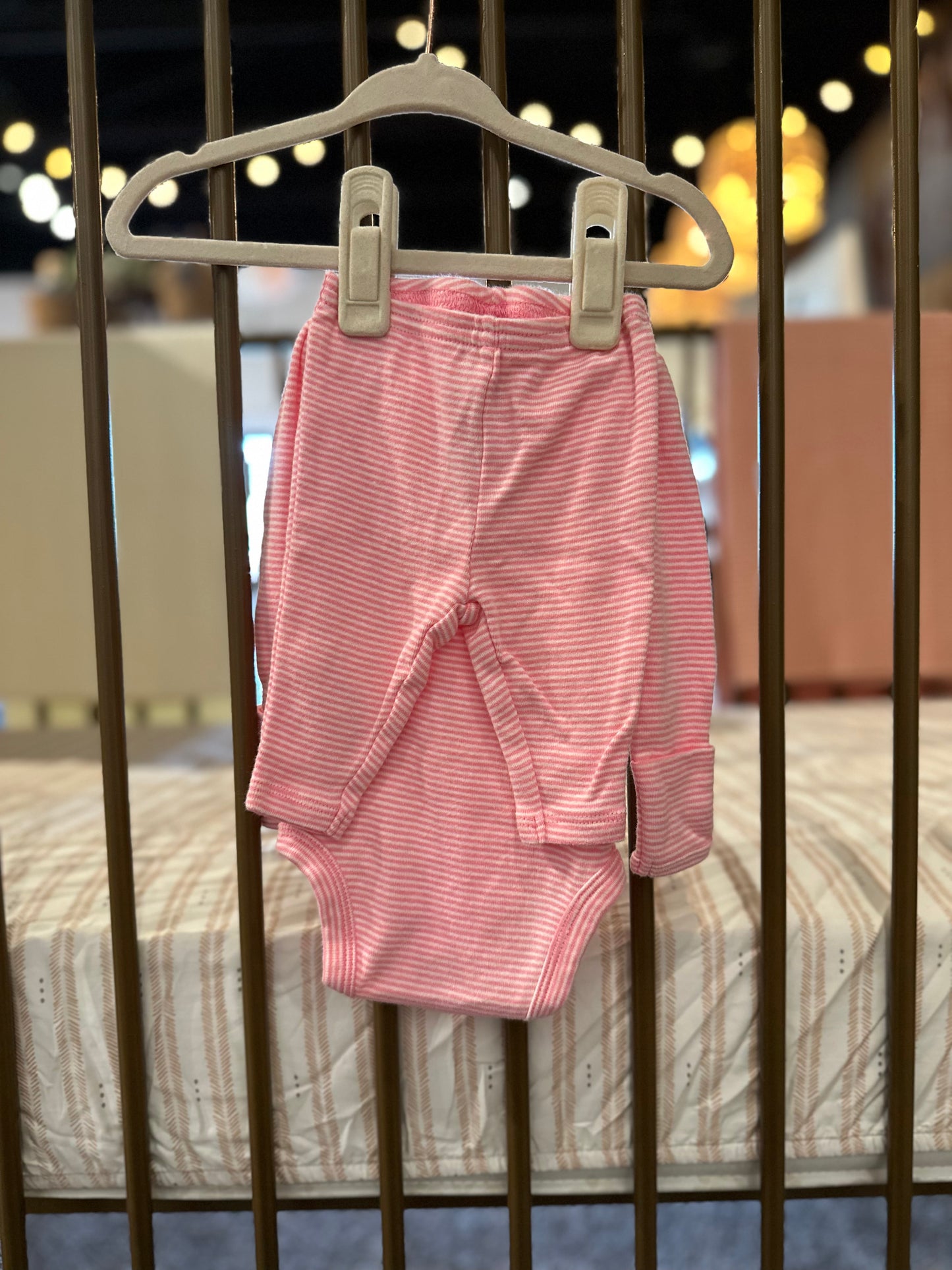Simple Joys "Dady's Girl" Pink Striped 2-piece Outfit