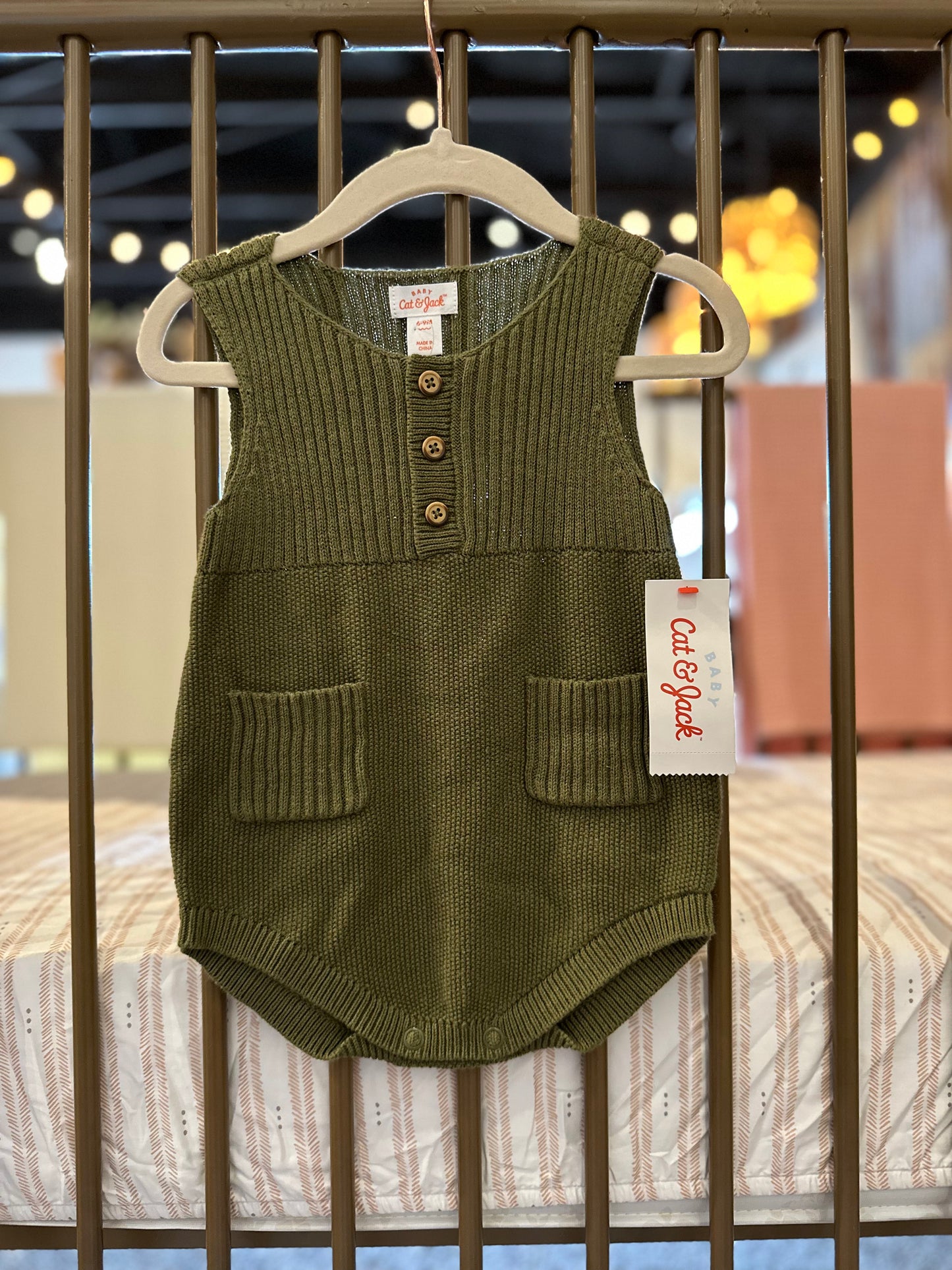 Cat & Jack Green Ribbed Romper