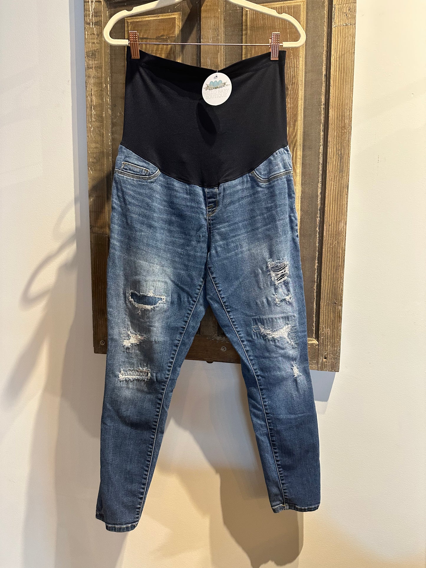 Lizlange Maternity Patch Work Jeans