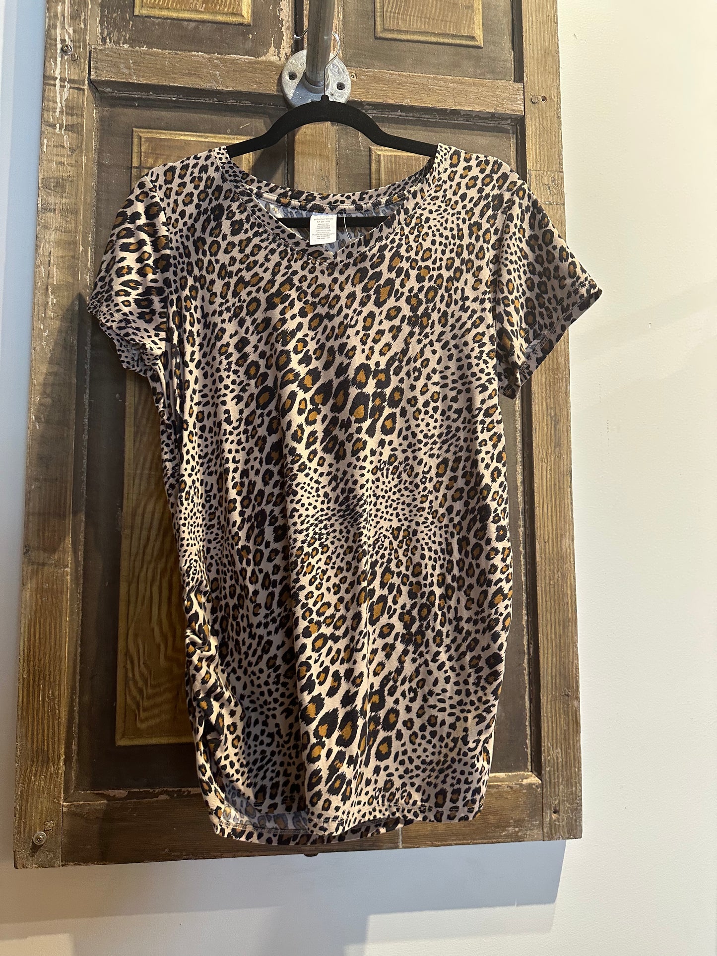 Time & Tru Leopard Print Maternity Shirt