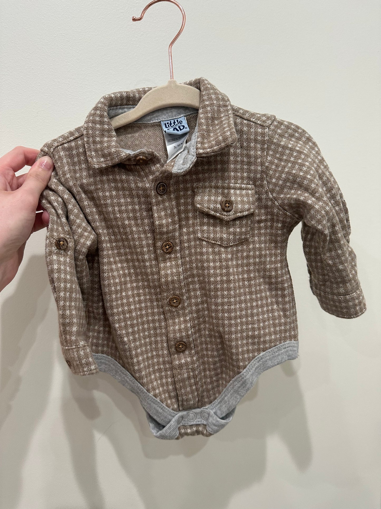 Little Lad Brown Collard Shirt