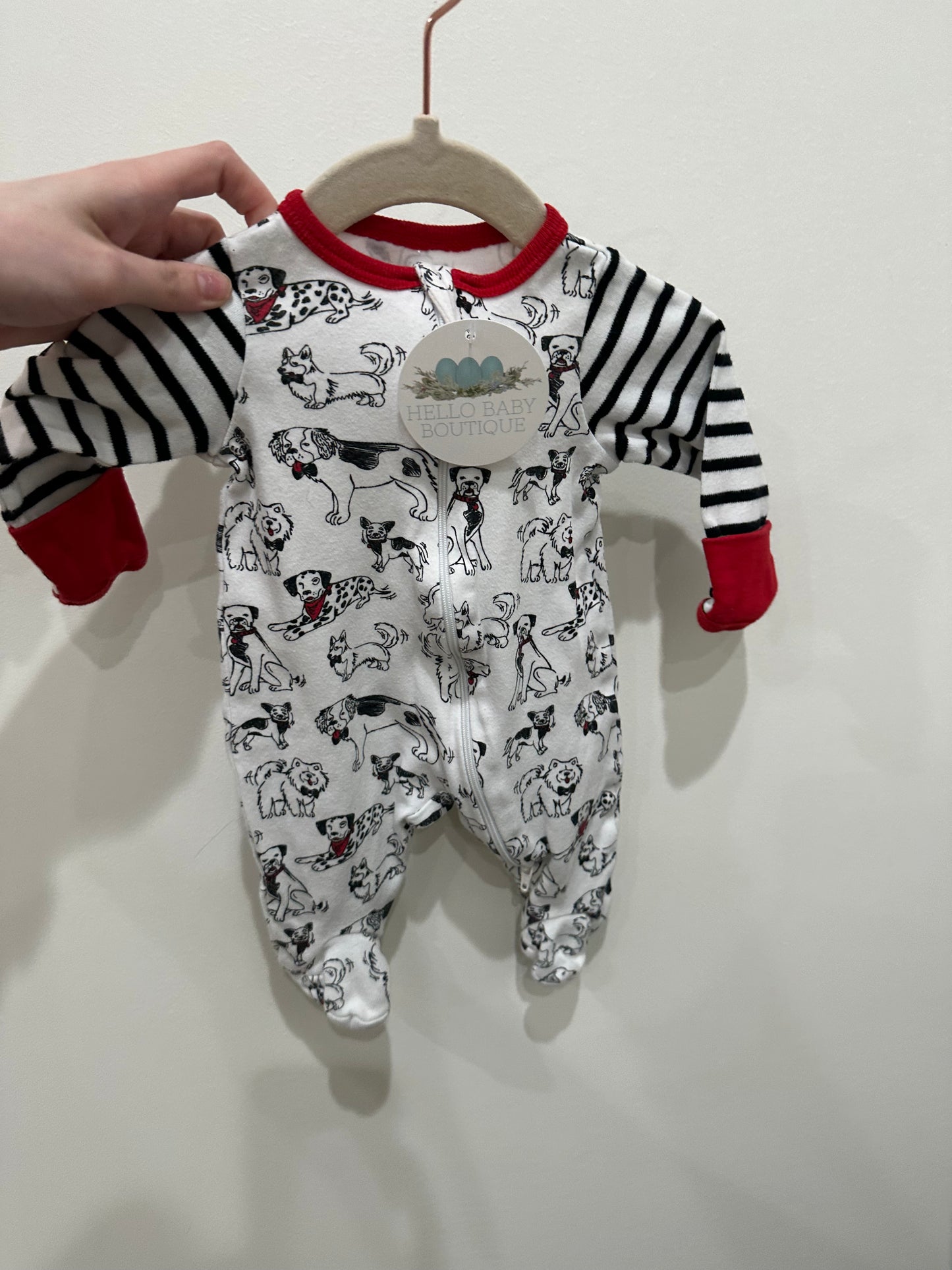 Wonder Nation Red Dog Striped Sleeper