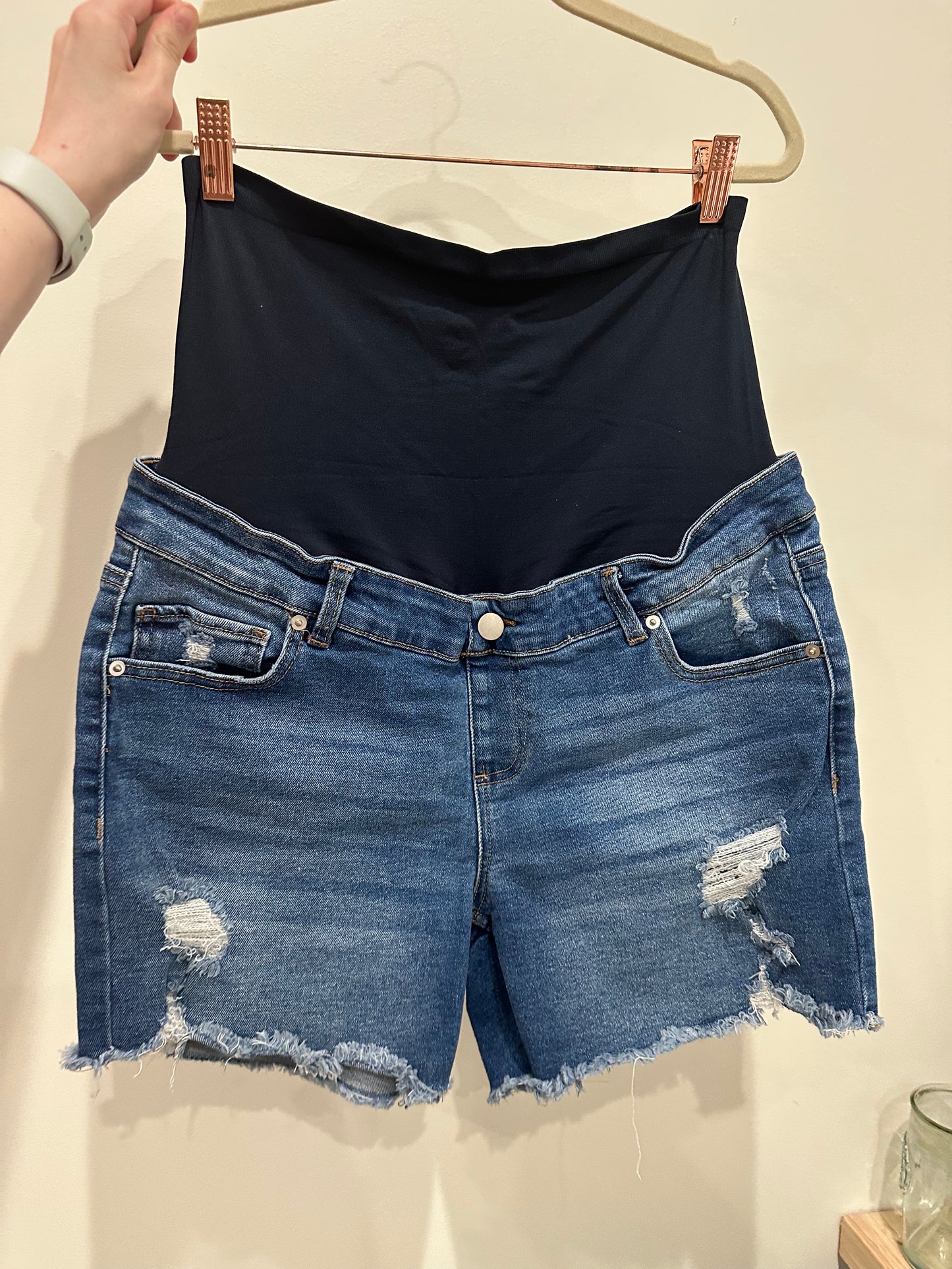 Time & Tru Jean Maternity Shorts