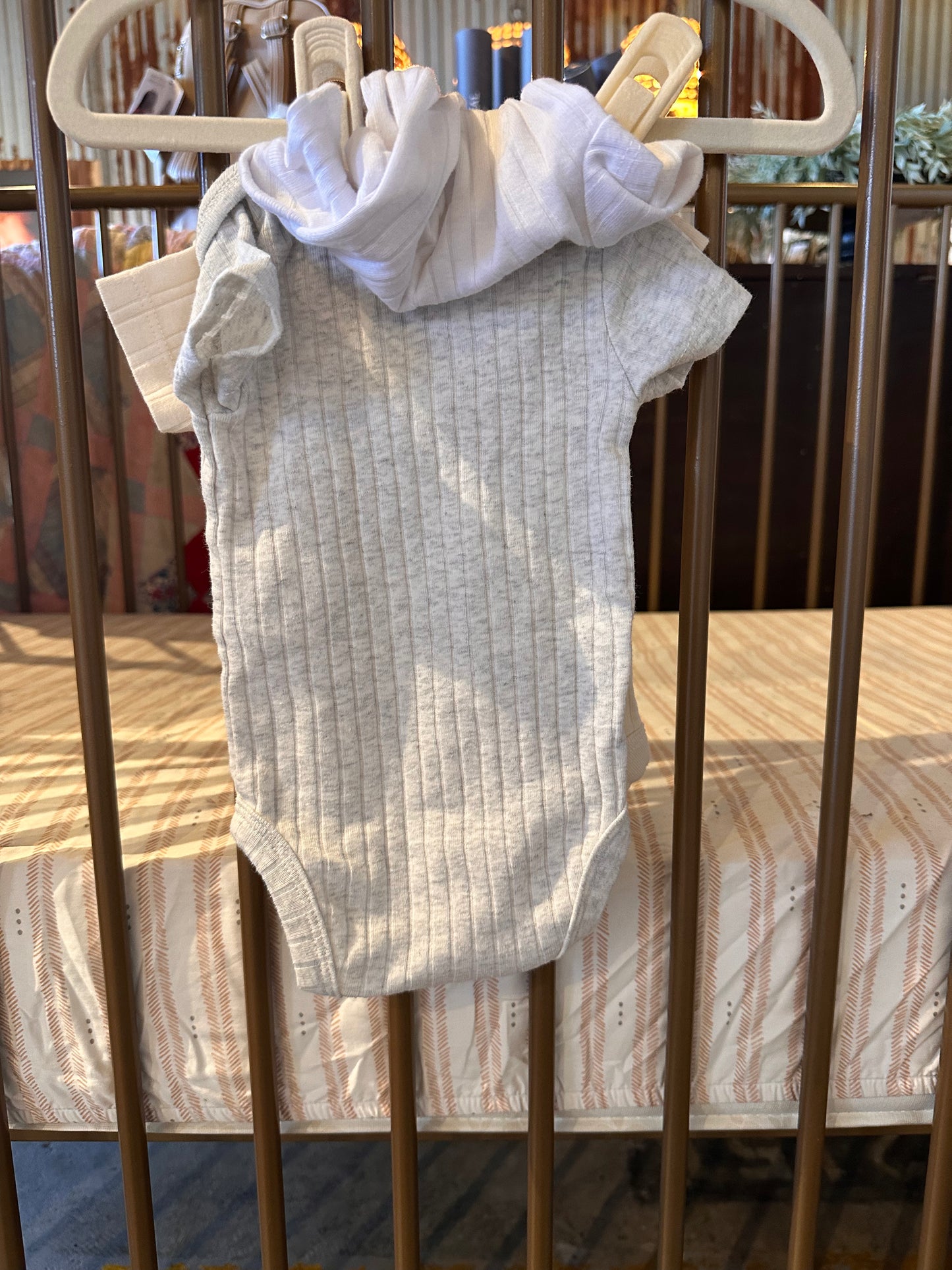 Members Mark Cream, Gray, & White 3-piece Onesie Set