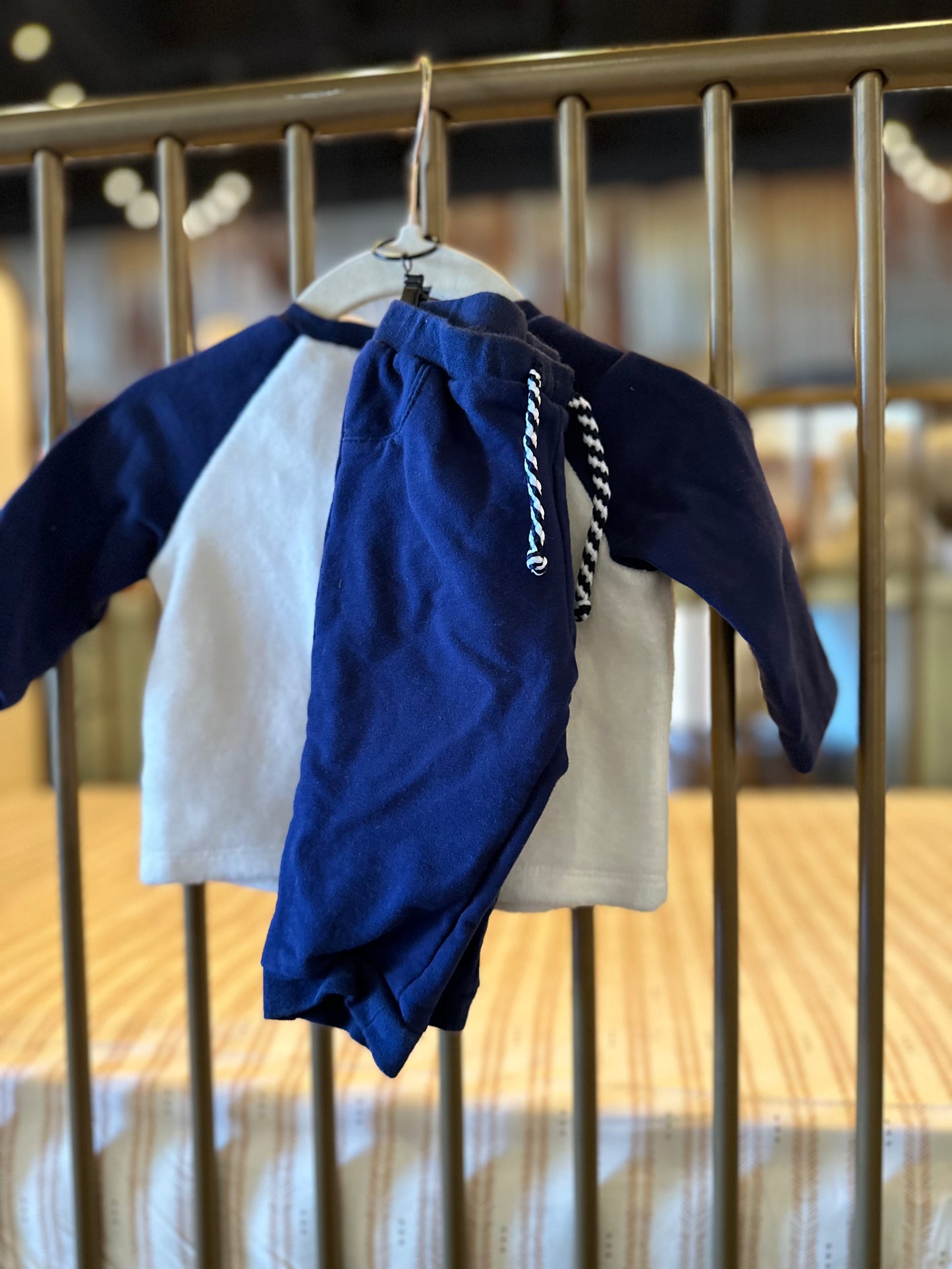 Navy Blue Dog Face 2-piece Outfit