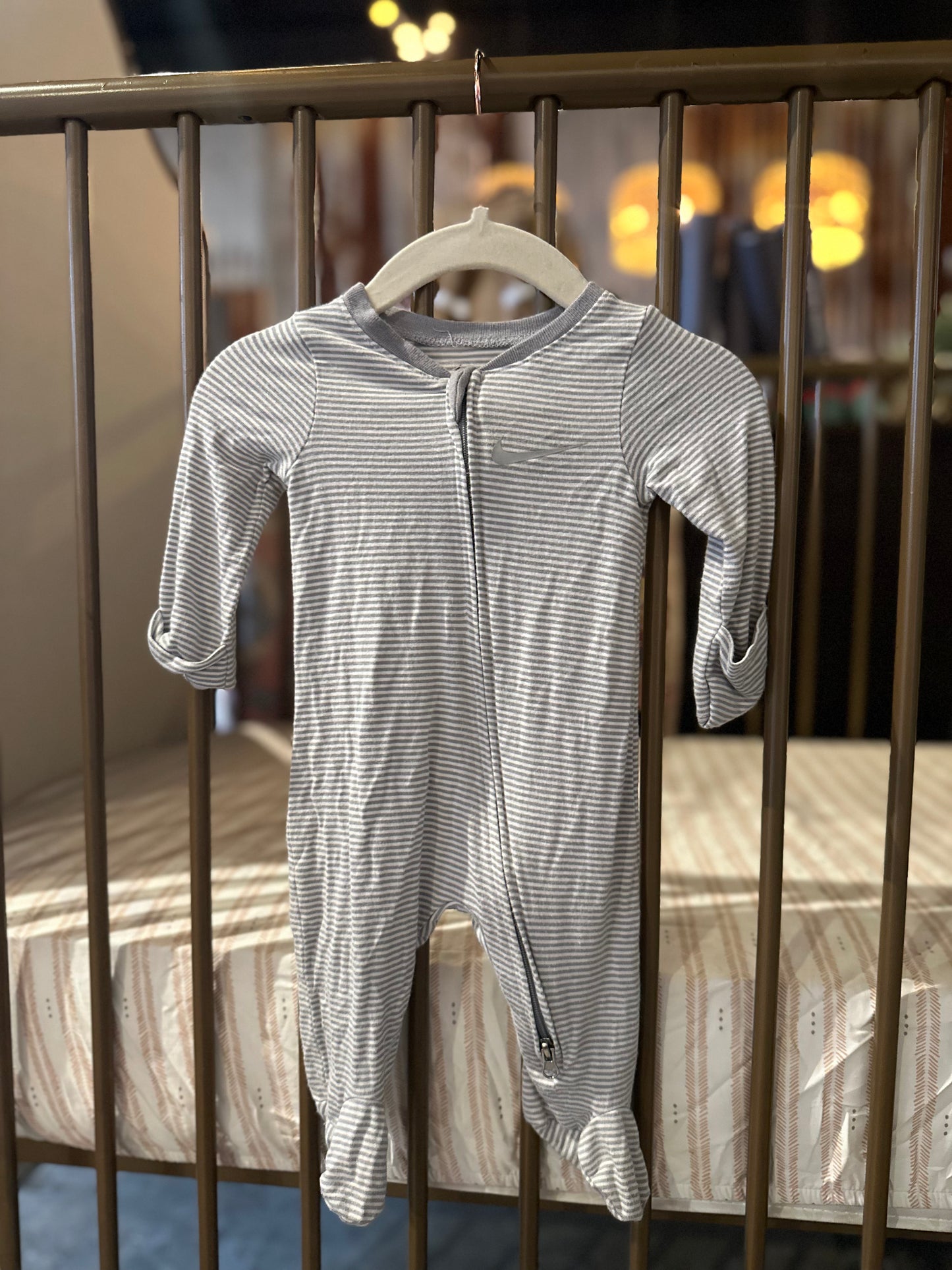 Nike Gray Stripped Sleeper