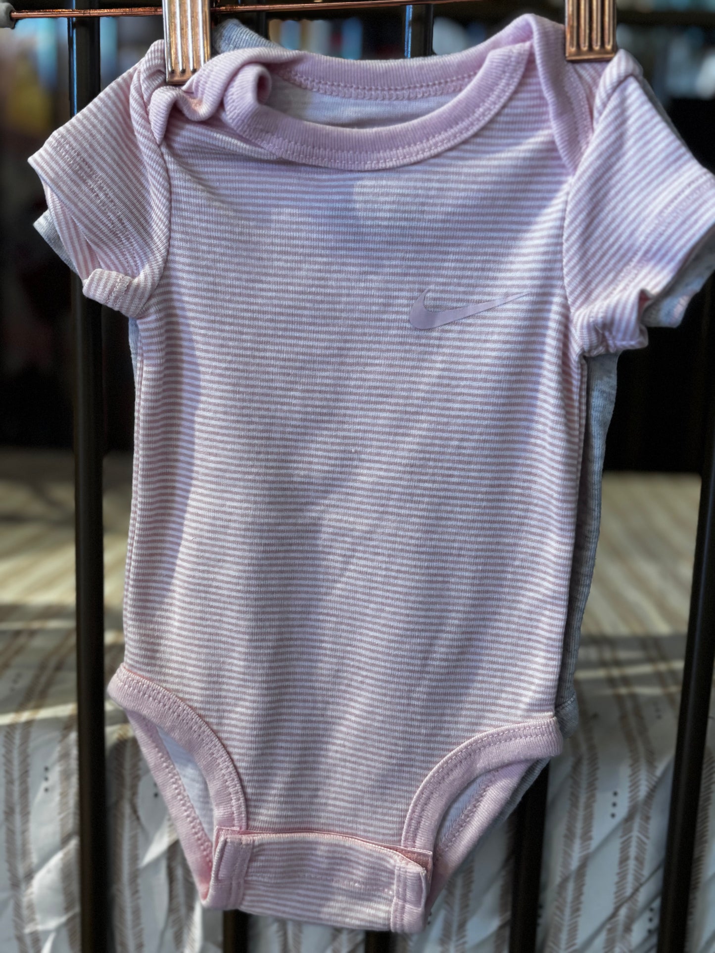 Nike Pink & Gray 3-piece Onesies