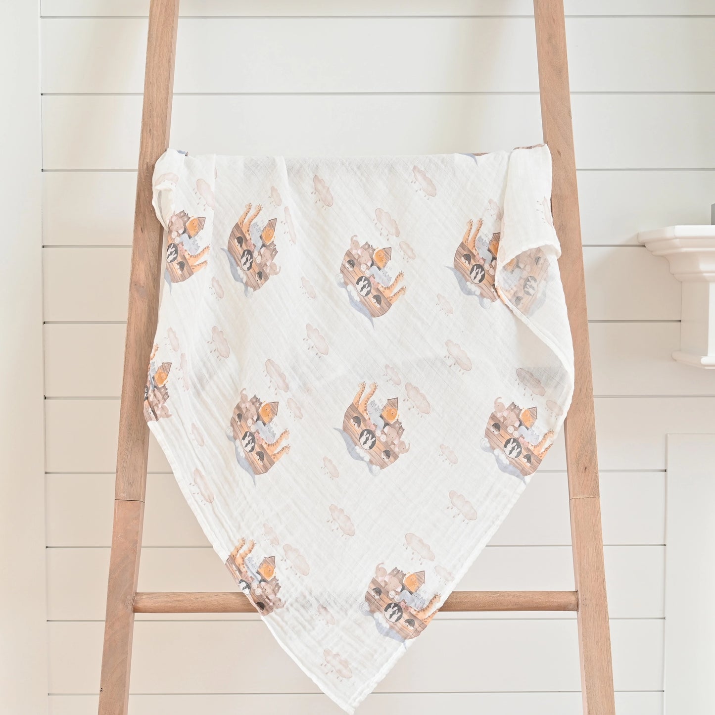 Noah's Ark Baby Muslin Swaddle