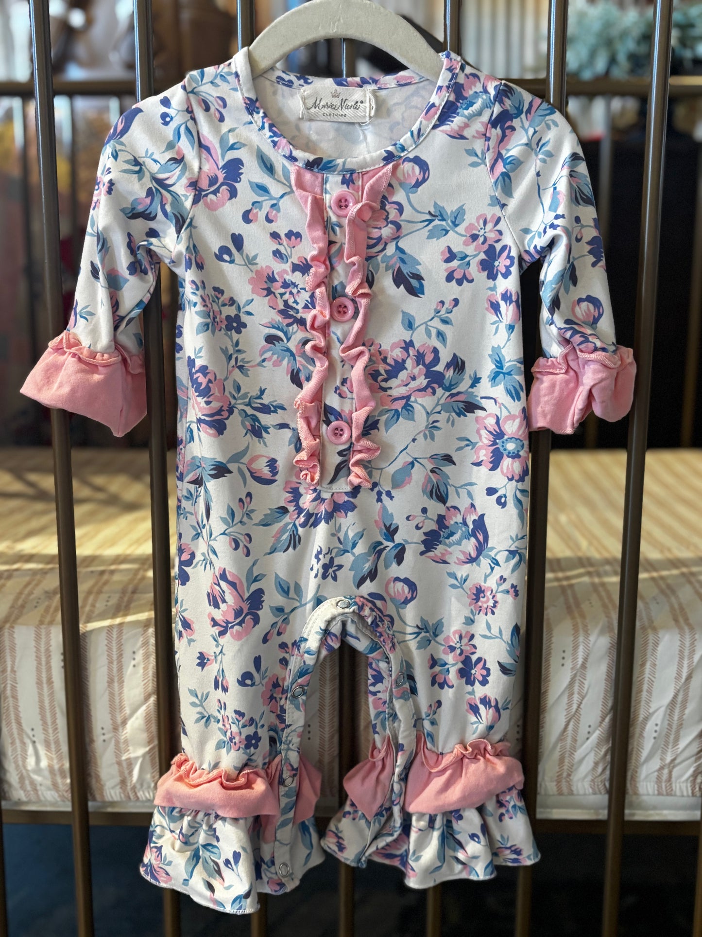 Pink & Blue Ruffle Jumpsuit