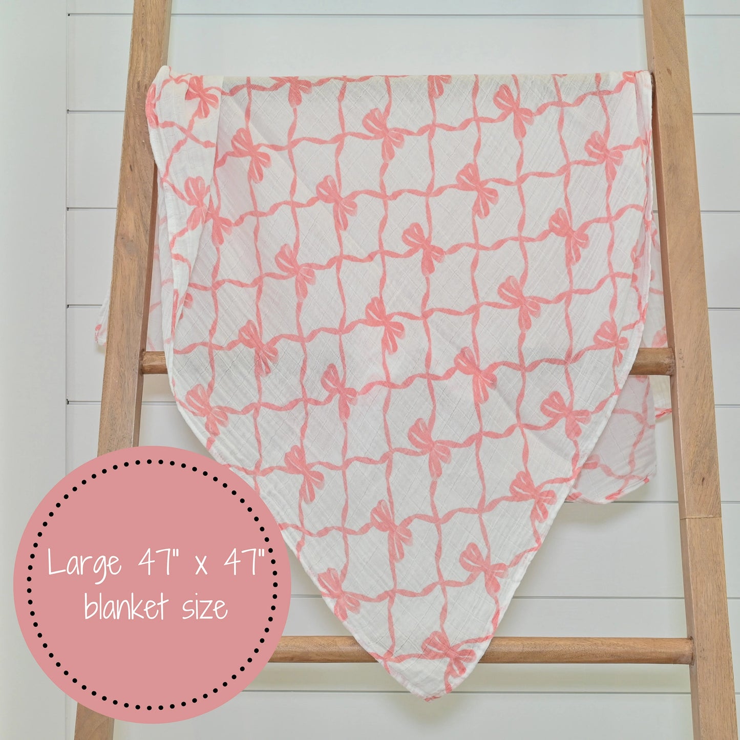 Beautiful Bows Baby Muslin Swaddle