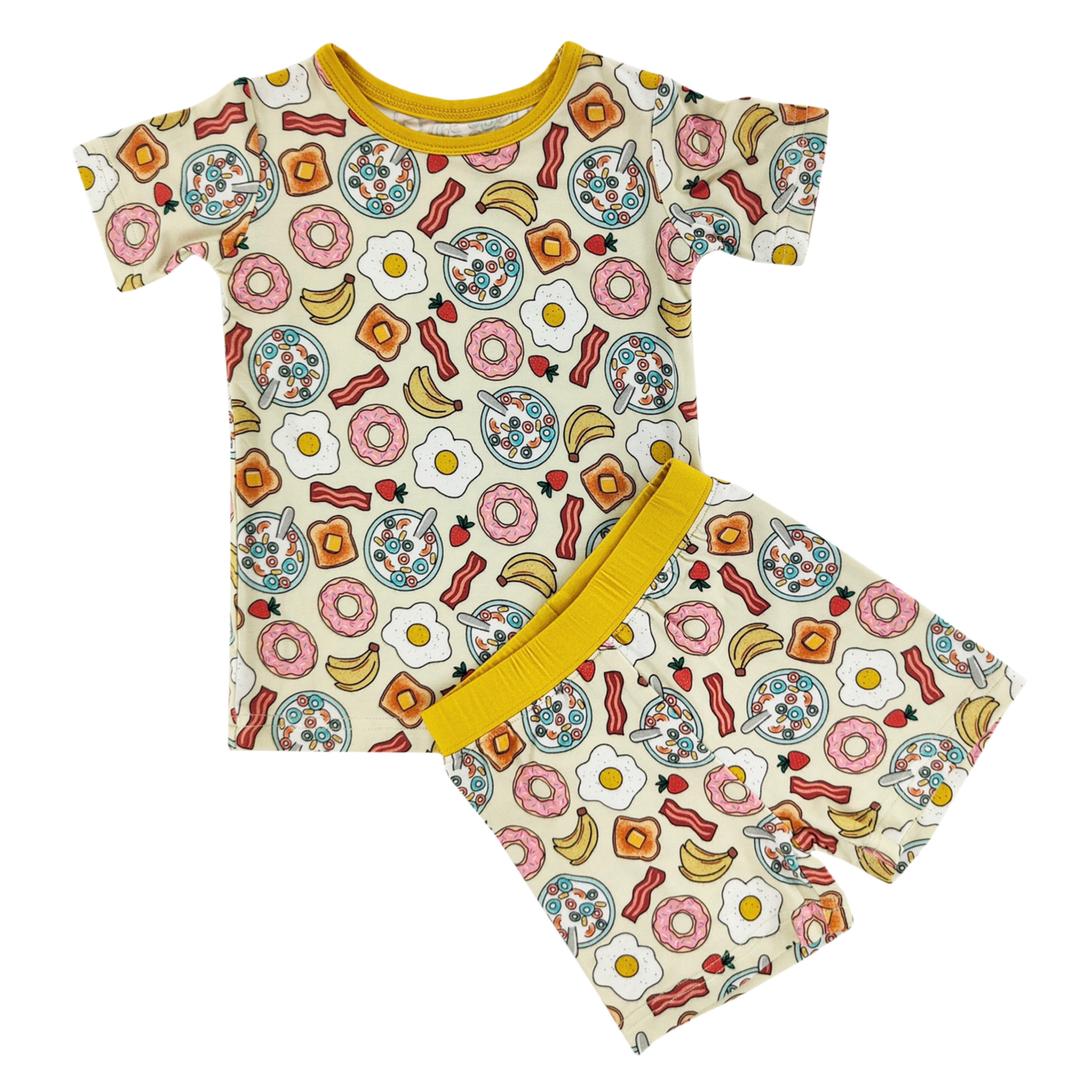 Breakfast Bamboo Shorts Set