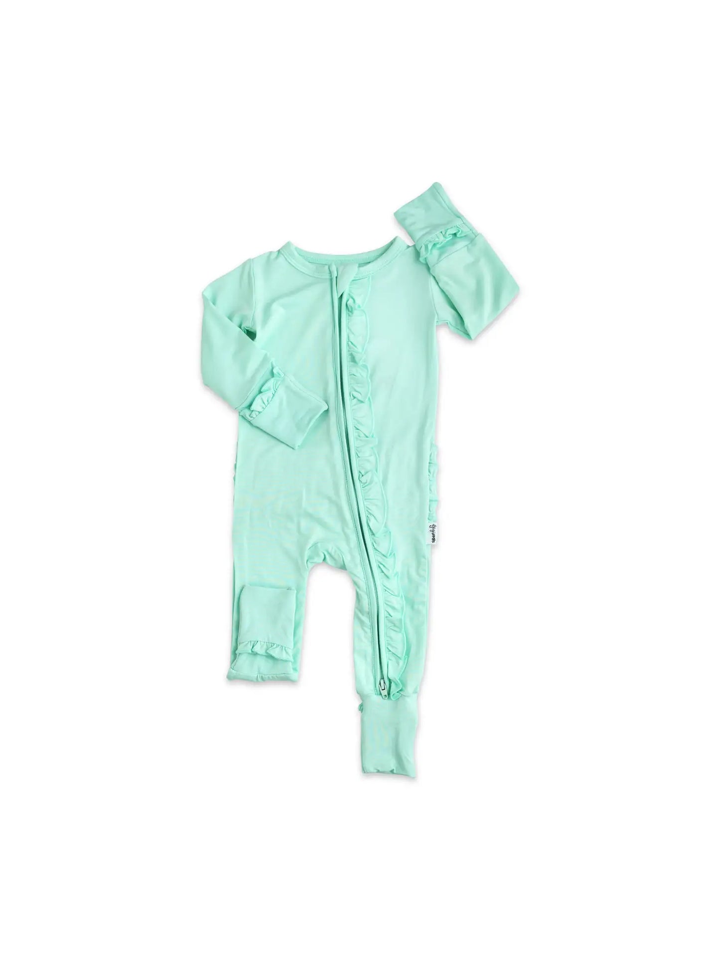 Finley Mint Ruffle Zip Sleeper