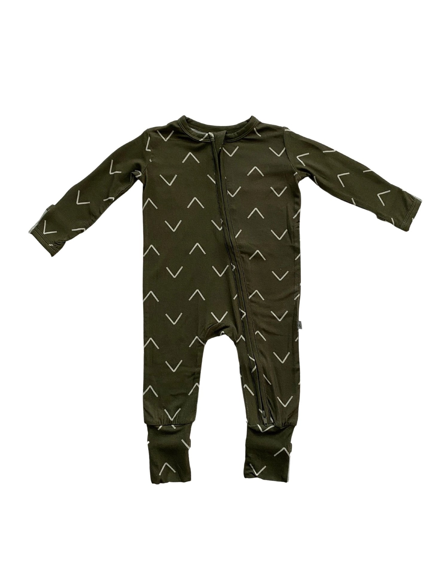 Harp Angel Green Arrow Zipper Romper
