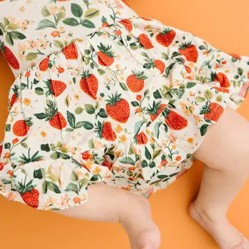 Vintage Strawberry Long Sleeve Bodysuit Dress