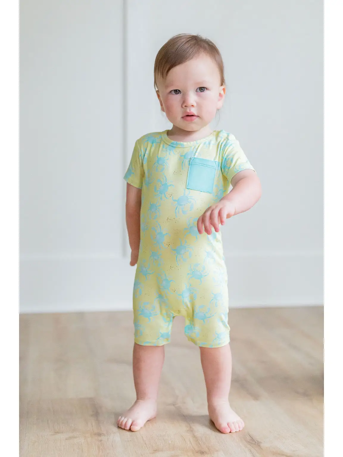 Yellow & Blue Crab Romper