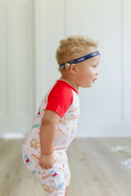 Baseball Snacks Romper