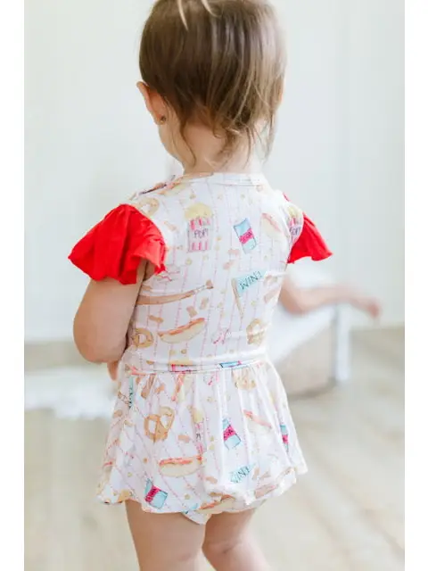 Baseball Snacks Twirly Bodysuit
