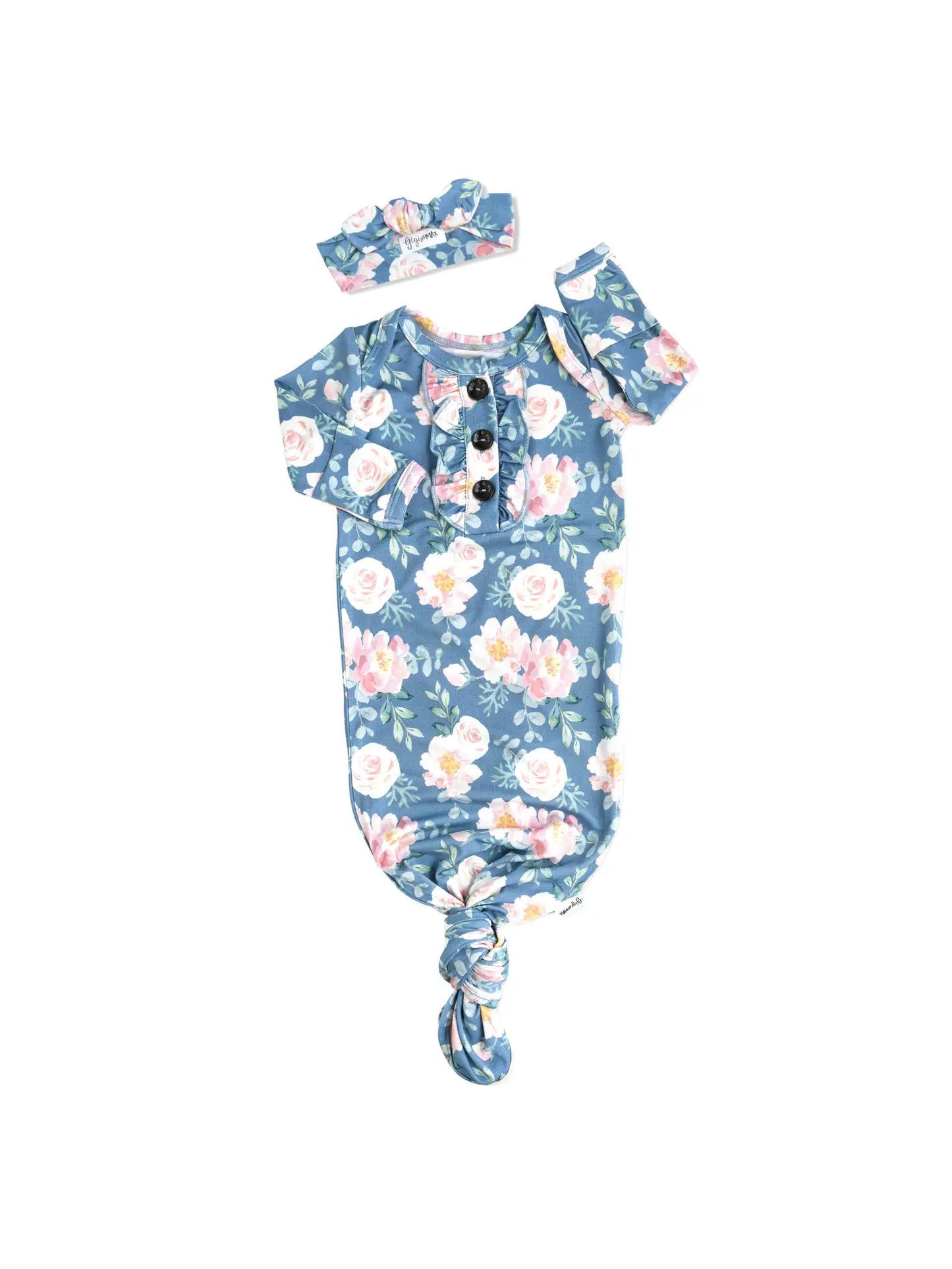Newborn Kathryn Ruffle Gown & Bow