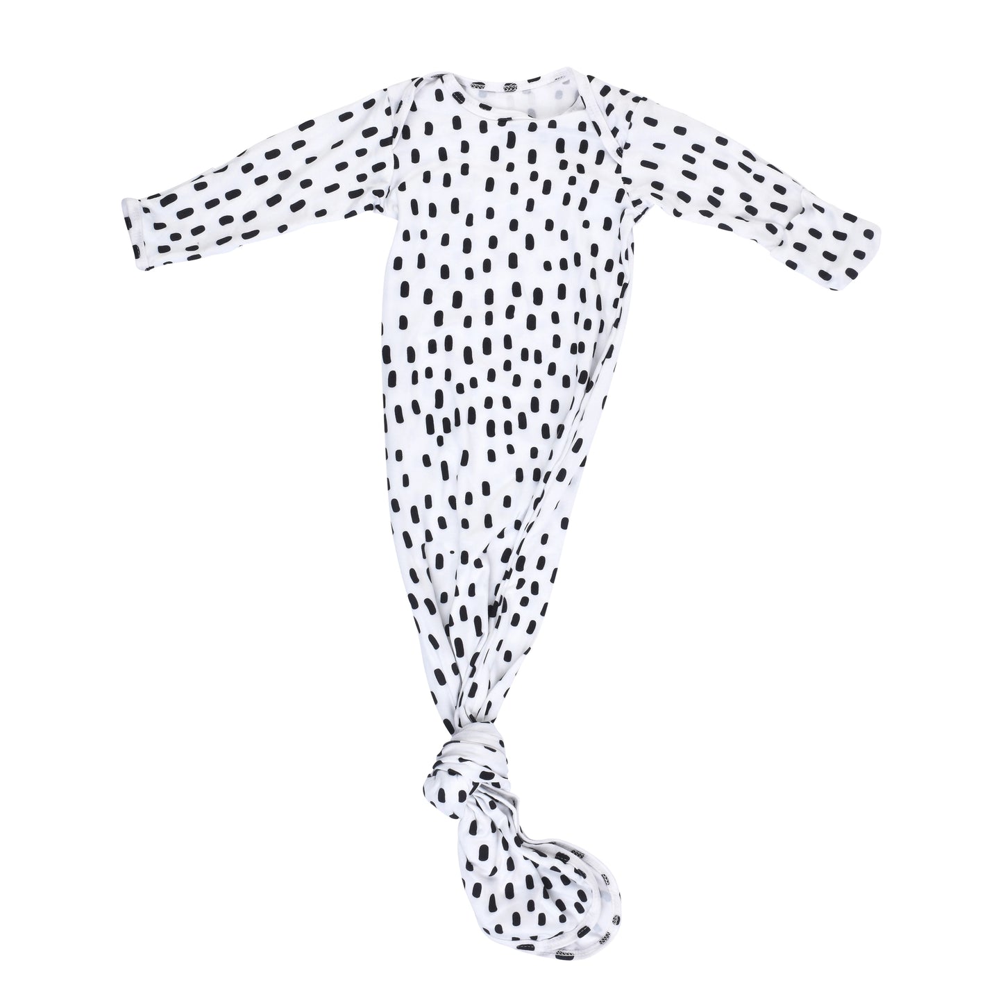 Black & White Poka Dot Knotted Gown with Bow