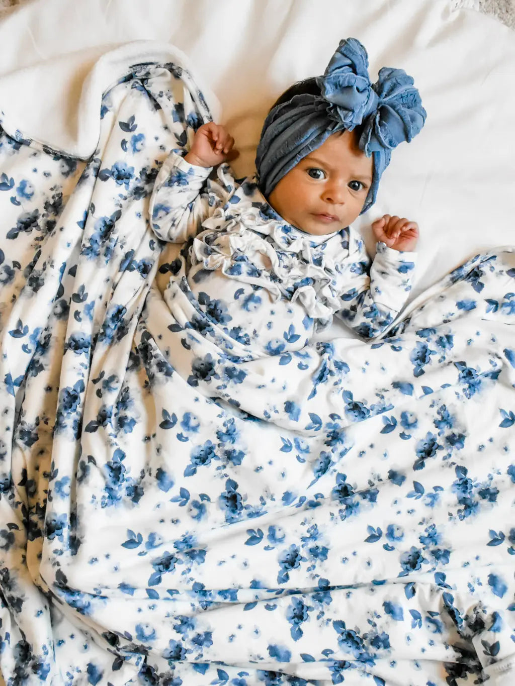 French Floral Plush Swaddle