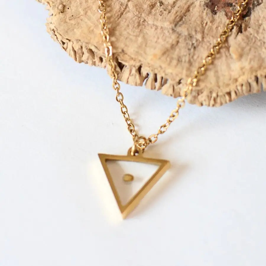 Mustard Seed Triangle Gold Necklace