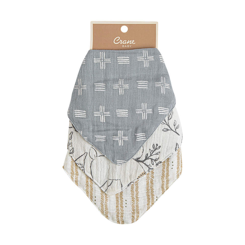 Crane Ezra 3-Pc. Muslin Bib Set
