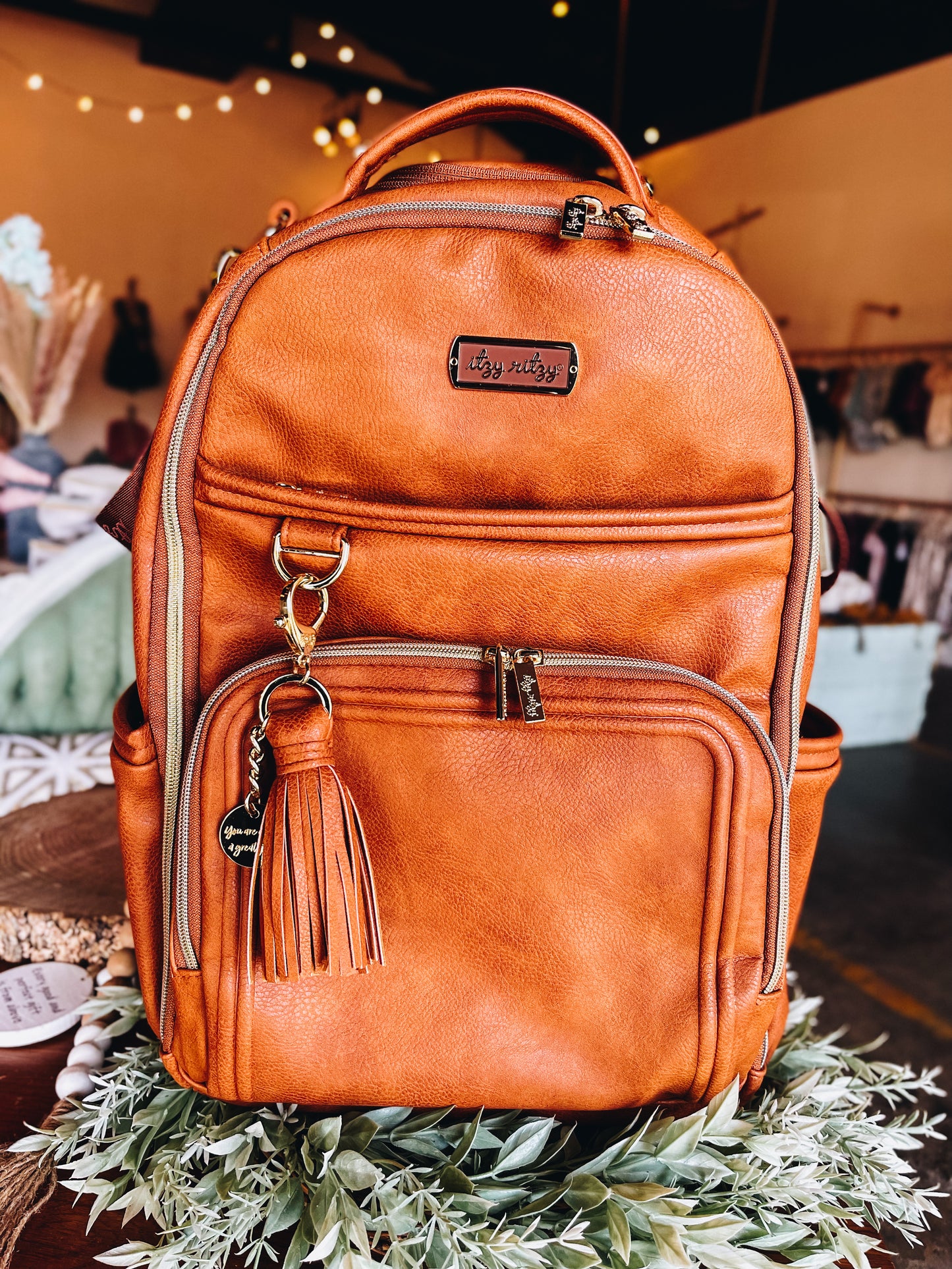 Itzy Ritzy Cognac Boss Bag Plus