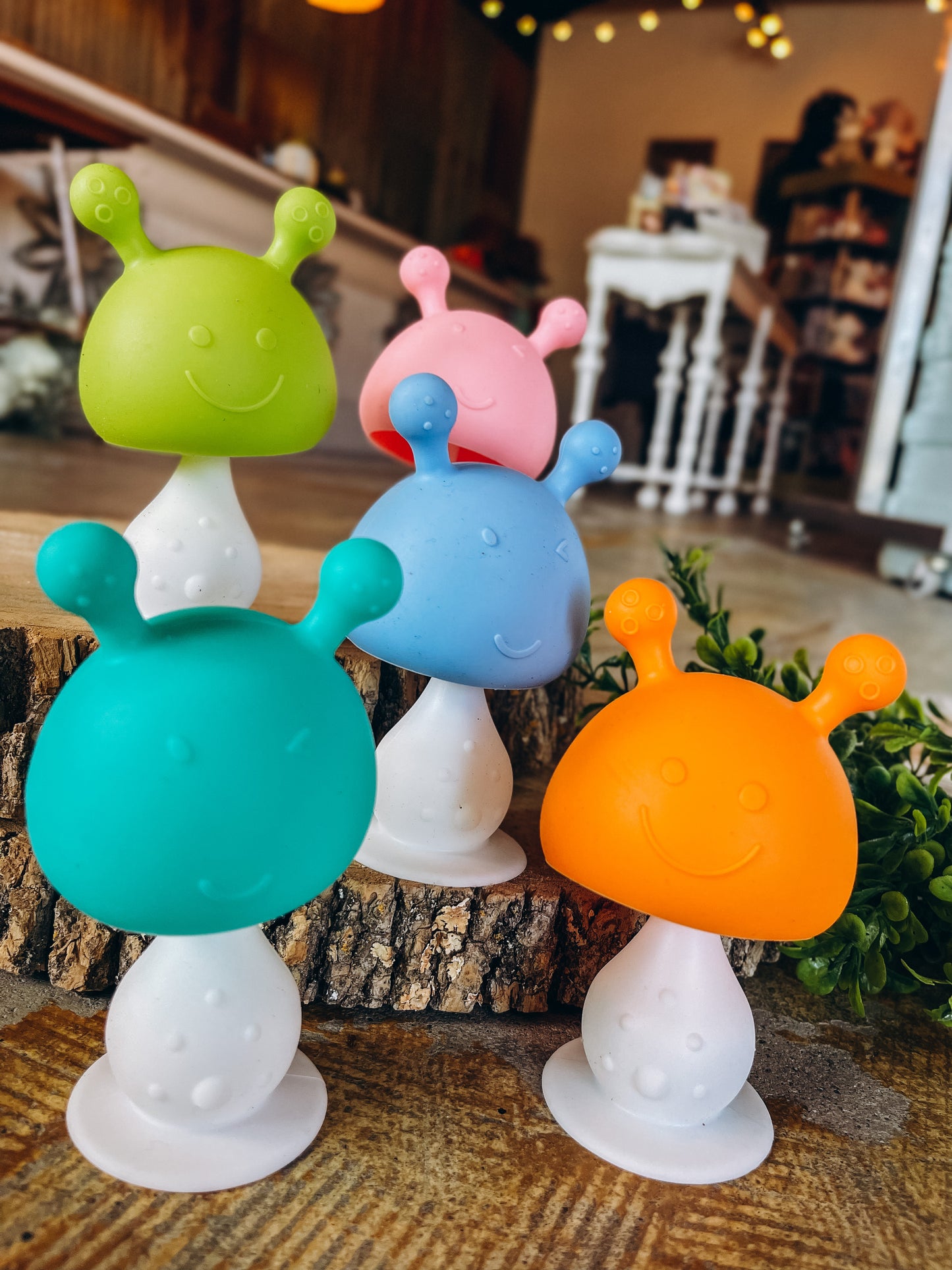 Silicone Mushroom Rattle Baby Toy & Teether