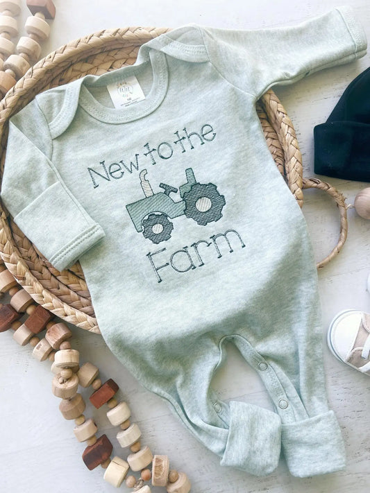 Tractor New To The Farm Romper