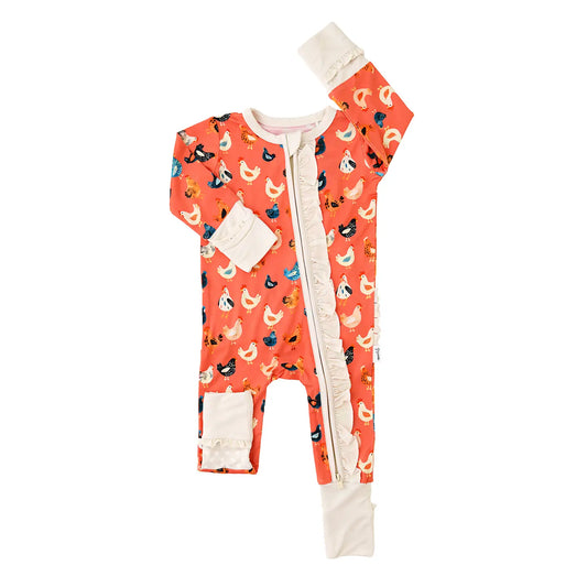 Gigi & Max Bamboo Chicken Baby Ruffle One Piece