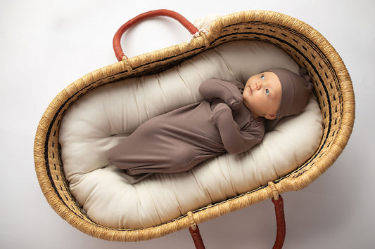 Three Little Tots Cocoa Brown Ribbed Knotted Gown