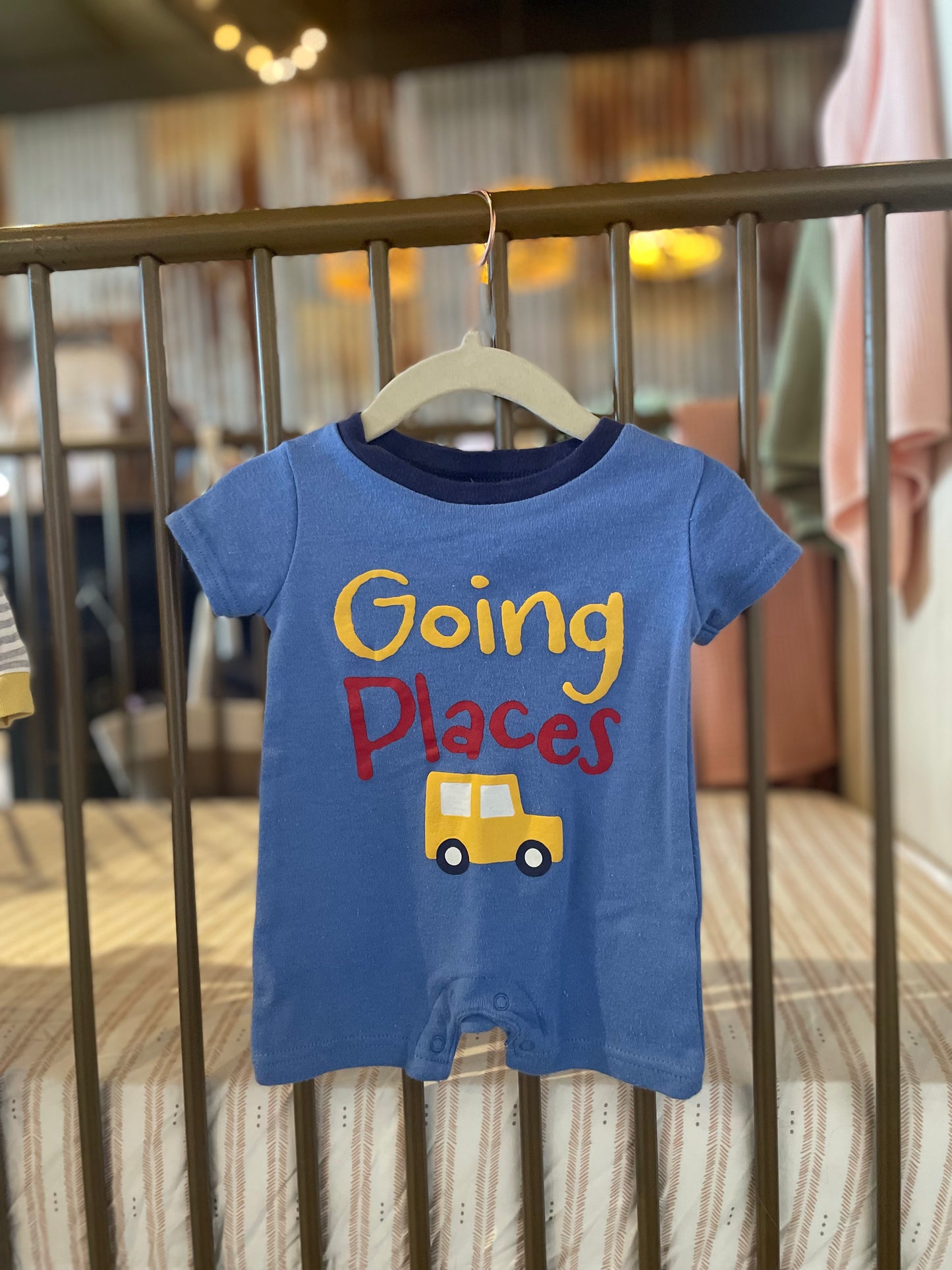 BWA "Going Places" Blue Romper
