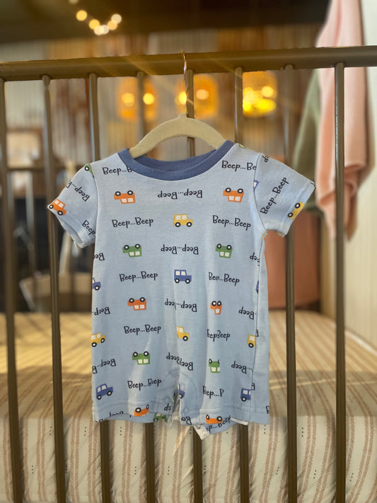 BWA Light Blue "Beep...Beep" Romper