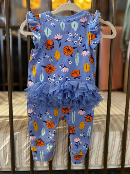 Baby Cat & Jack Blue Floral Jumpsuit