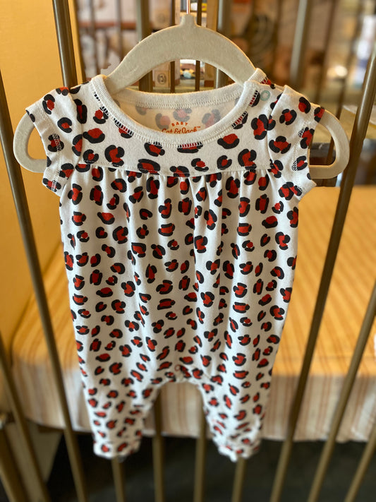 Baby Cat & Jack Red Leopard Print Jumpsuit