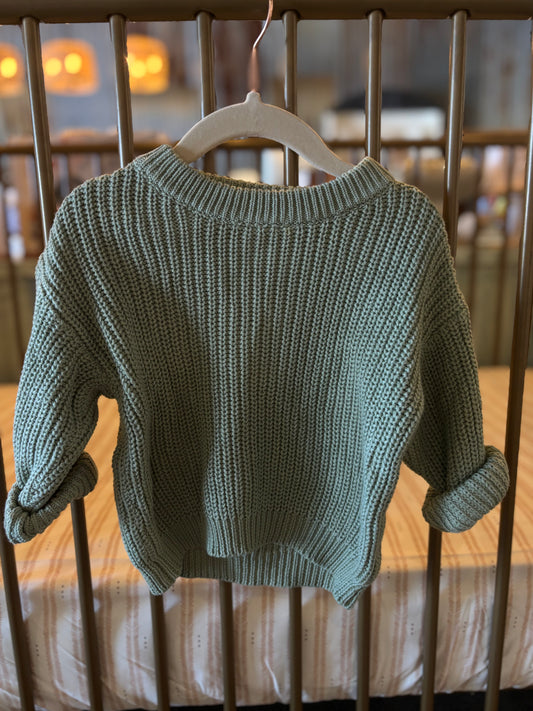 Baeb. Green Oversized Knitted Sweatshirt